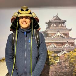 Samurai Helm in der Burg von Hiroshima