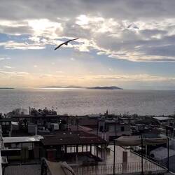 Rundumblick von einer Dachterrasse von Hagia Sofia über Bosporus bis blaue Moschee