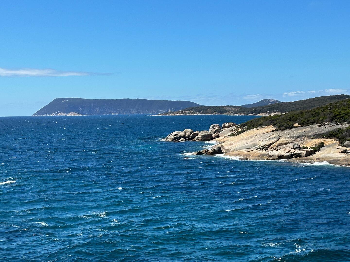 The shores are still rocky but the channel is very narrow