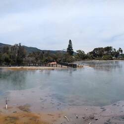 Panorama of the largest hot pool