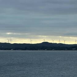 At sunset when we sailed out
