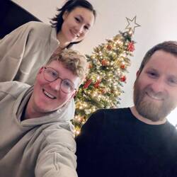 Frank & Jenny. Jenny, great job at decorating the Christmas tree!