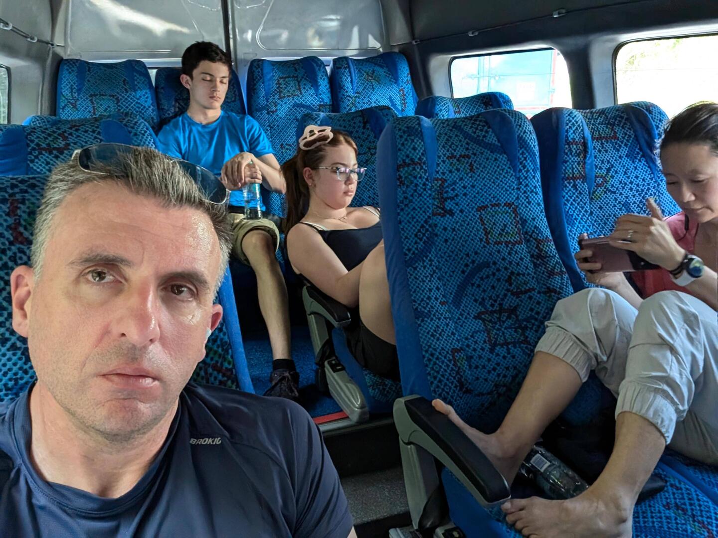 We were all hot and bothered after a long and sticky journey