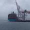 huge container ship that followed us down the channel!!