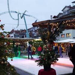 Eisstock schießen hinter unserem Stand.