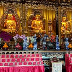 Main Interior hall of Po Lin Monastery.