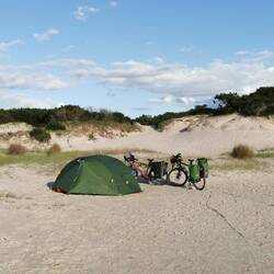 Unser Campspot zwischen den Dünen