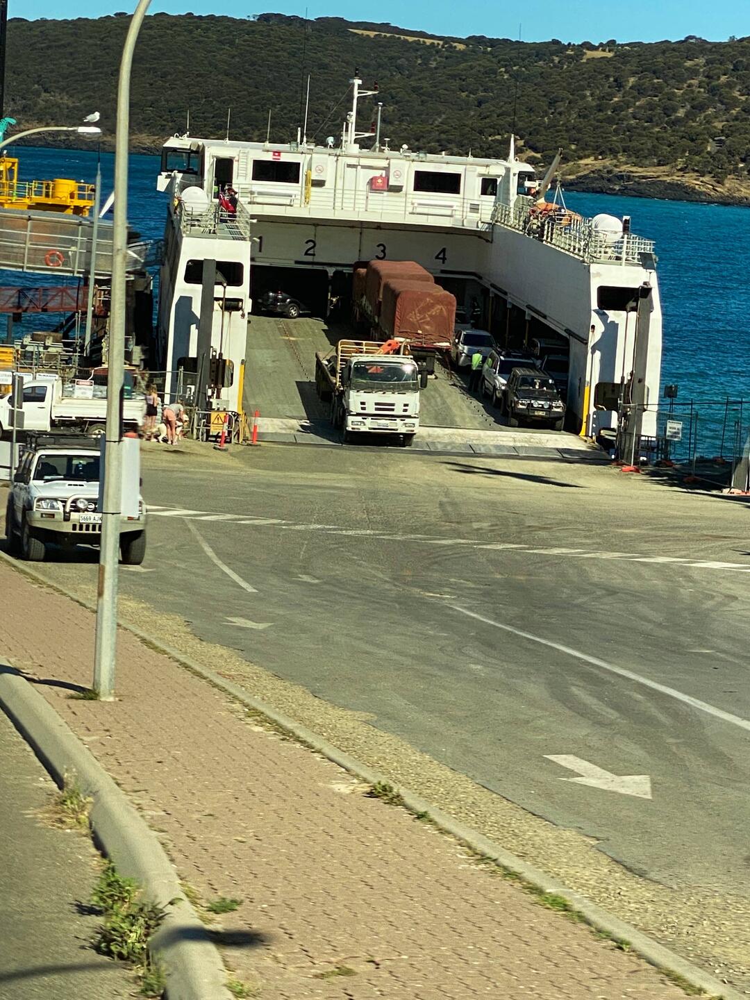 Coming off the ferry
