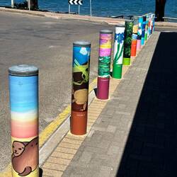 Bollards painted by the kids