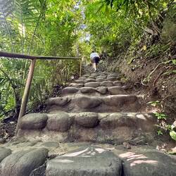 Flinke klim naar de waterval