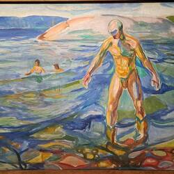 Uomo che fa il bagno