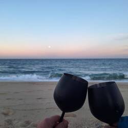 Mondaufgang vorne am Strand