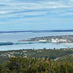 Our ship at berth and the grain terminal
