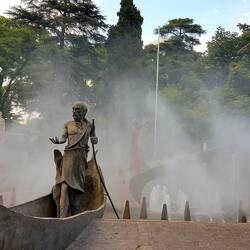 Artesian fountain with mythological themes.