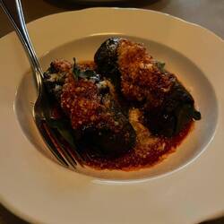 Chard stuffed with meatball