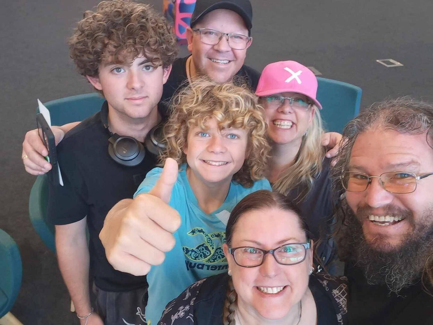 Greta and Paul saying goodbye at Nelson airport.