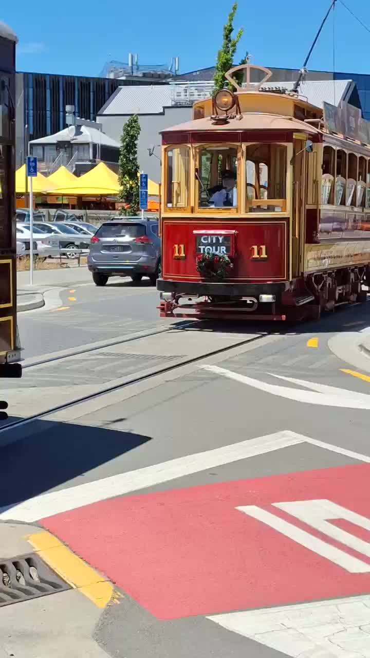 Viele alte Straßenbahnen fahren Touristen durch die Stadt