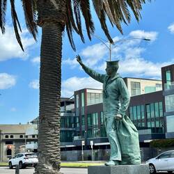Monument to naval personnel overlooks the bay