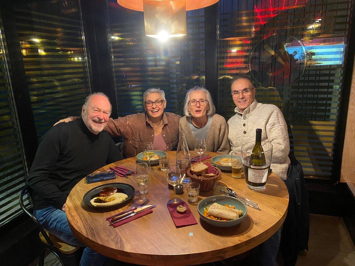 Wal, Isabelle, Sylvie and Abdel for dinner at “Kanailles restaurant”