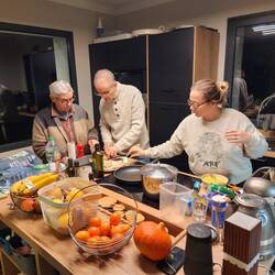 Isabelle and Abdel helping Barbara