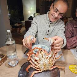 Abdel is happy with his meal