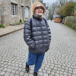 Sylvie is happy in Locronan