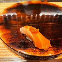 Canadian King Salmon belly with marinated onions