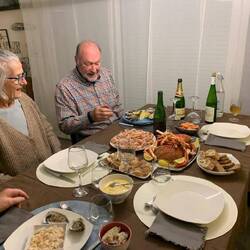 Sylvie and Wal discussing French cuisine