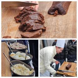 Geysir bread with butter, boiled egg and pickled Herring. Delicious!
