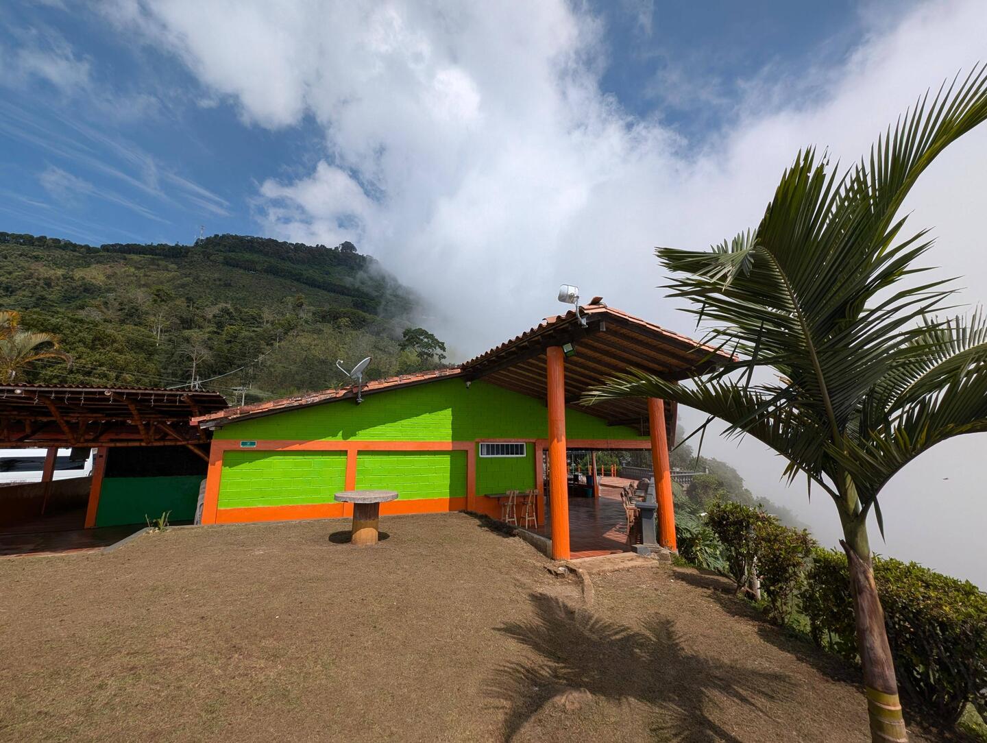 A cafe overlooking the coffee fields