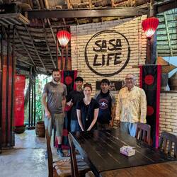 Our host Denis and two of the workers at SaSa Lao