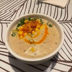 Corn soup with coconut milk
