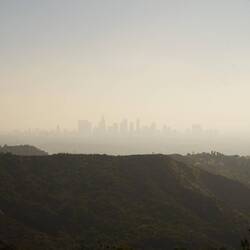 Rauchiges LA durch die Feuer in Malibu.
