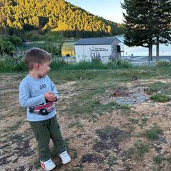 Benjamin found a bunny at our campsite