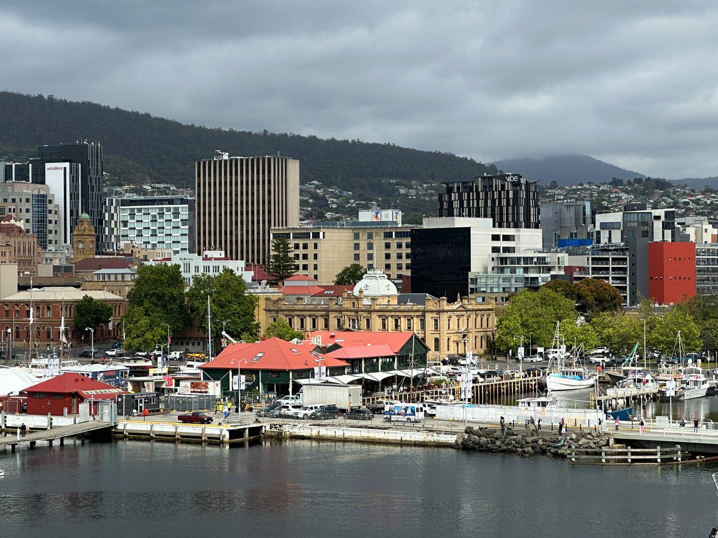 Hobart from the ship's balcony