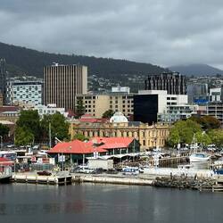 Hobart from the ship's balcony