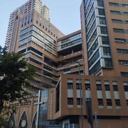This St James Church complex houses the church below with a school and offices and apartments above