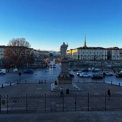 View from the front of Church across river Po