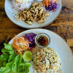 Unser Mittagessen für 9 Euro inklusive Getränke