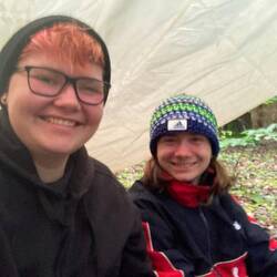 Selfie im aufgebautem Camp