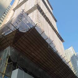 We noted with interest that bamboo scaffolding is universally used even on multi story buildings
