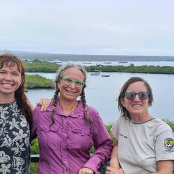 Molly and I with Colette; view from Las Grietas (on the other side of the bay and town)