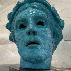 GEORGE PETRIDES Thalia I| Head, 2022 Bronze with custom Tiffany Blue patina