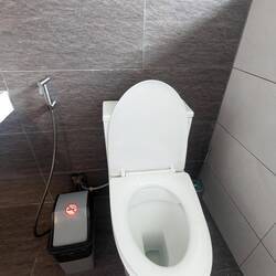 Toilet in our bathroom at Mabul Beach Resort