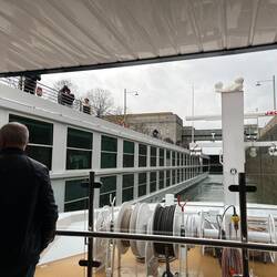 Entering a lock beside another ship