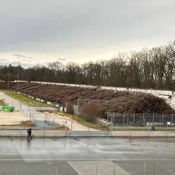The front of the grandstand seating