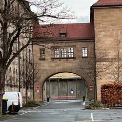 The entrance to the jail where they held the 21 highest ranking nazis for the first trial.