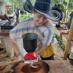 Elli doing the grinding