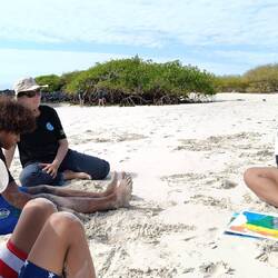 Class time - Clara talks with the students about the Galapagos ocean environment