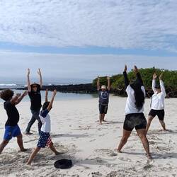 Yoga and mindfulness on the beach - a key part of the Galapagos Infinito program